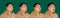 Evolution of emotions. Asian man& x27;s portrait  over green studio background with copyspace