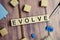 evolve Word on Wood Blocks and office supplies