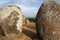 Evora Portugal. Large standing stones at Almendres