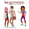 Ex Boyfriend Vector. Couple. Shocked Woman. Breaking Up. Lifestyle Problem. Ex-lover. Frustrated. Isolated Flat Cartoon