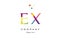 ex e x creative rainbow colors alphabet letter logo icon