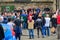 Ex Servicemen Counter Protesters gather for a group photograph to celebrate having disrupted a Black Lives Matter Protest Rally