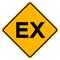 Ex Yellow Warning Attention Sign on a white background