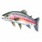 Exacting Precision: Brook Trout And Rainbow Trout Illustration In Caffenol Style