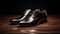 Exacting Precision: Men\\\'s Black Shoe With Polished Craftsmanship