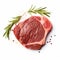 Exacting Precision: Steak With Herbs On White Background