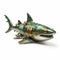 Exacting Precision: Steampunk Shark In Toycore Style