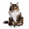 Exaggerated Nobility: Dark Gold And White Norwegian Forest Cat