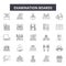 Examination boards line icons, signs, vector set, outline illustration concept