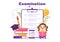 Examination Paper Illustration with Kids, Online Exam, Form, Papers Answers, Survey or Internet Quiz in Flat Cartoon Hand Drawn