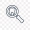 Examination vector icon on transparent background, line