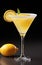 an example of a muddled lemon drink in martini glass, isolated