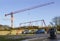 An example of a Static Tower Crane in use on a construction project at Ballyholme County Down Northern Ireland in January 2018