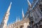 Examples of details of gothic architecture, cathedral of milan