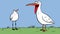 Exasperated Stork Cartoon: A Playful Panoramic Visual Pun In Dutch And Flemish Style