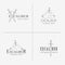 Excalibur outline Insignias and Logotypes set. Vector design elements