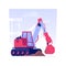 Excavate foundations isolated concept vector illustration.