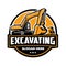 Excavating company emblem logo vector. Best for excavating related industry