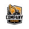 Excavating company ready made emblem logo template