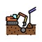 excavation pipe from ground color icon vector illustration