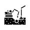 excavation pipe from ground glyph icon vector illustration