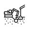 excavation pipe from ground line icon vector illustration