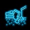 excavation pipe from ground neon glow icon illustration
