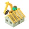 Excavation work icon, isometric style