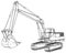 Excavator. Abstract drawing. Wire-frame. EPS10 format. Vector created of 3d.