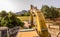 Excavator arm and bucket seen from above