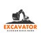 Excavator and backhoe logo vector template
