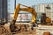 Excavator carries out excavation work