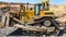 Excavator, caterpillar transport in quarry,