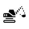 Excavator construction vehicle glyph icon vector illustration