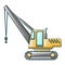 Excavator crane icon, cartoon style