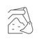 Excavator digging line outline icon