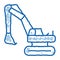 excavator doodle icon hand drawn illustration