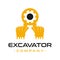 Excavator engine repair logo design