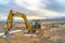 Excavator with grader blade in Utah Valley