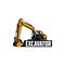 Excavator heavy equipment logo illustration