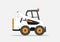 Excavator icon  illustration. A  graphic for a skid sterr loader vehicle. Small tractor icon. Mini bulldozer, skid