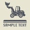 Excavator icon or sign, vector illustration