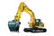 Excavator illustration color isolated art