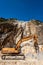 Excavator with Jackhammer in a Marble Quarry - Apuan Alps Tuscany Italy