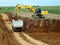 Excavator load the truck