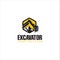 Excavator logo template vector illustration. Heavy equipment logo vector for construction company. Creative excavator and Backhoe