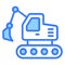 excavator machine Blue out line vector design