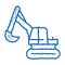 Excavator Machine doodle icon hand drawn illustration