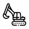 Excavator Machine Icon Vector Outline Illustration