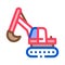 Excavator Machine Icon Vector Outline Illustration